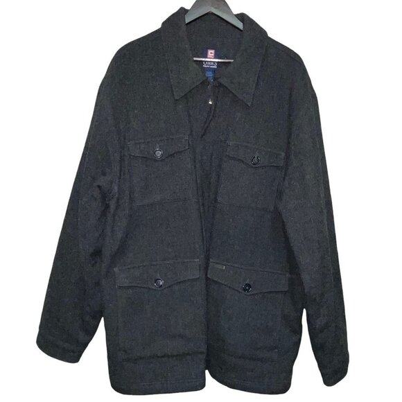 Chaps Ralph Lauren Grey Wool Blend Men's Jacket Size XL Winter - Picture 1 of 6